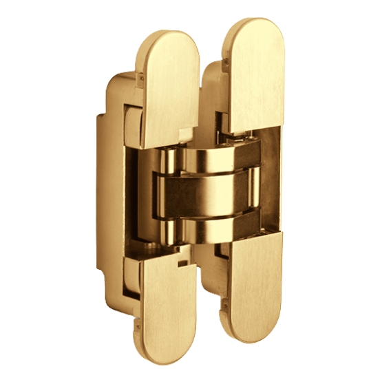 FORMANI onzichtbaar 3D scharnier zamak 140x30 mm PVD mat goud