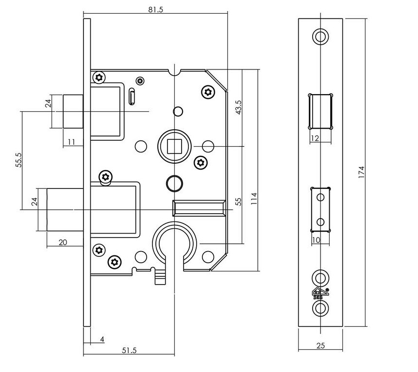 Intersteel set voordeurbeslag knop/kruk SKG3 + PC55 veiligheidsslot SKG2 zwart - Afbeelding 6