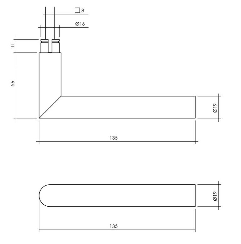 Intersteel set voordeurbeslag knop/kruk SKG3 + PC55 veiligheidsslot SKG2 zwart - Afbeelding 4