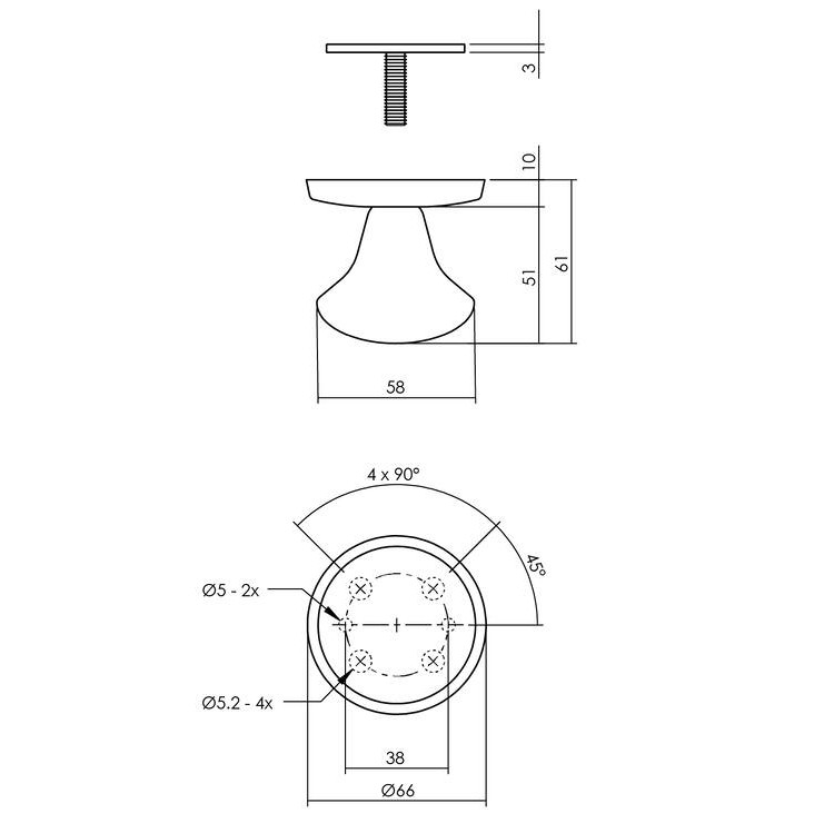 Intersteel set voordeurbeslag knop/kruk SKG3 + PC55 veiligheidsslot SKG2 zwart - Afbeelding 2