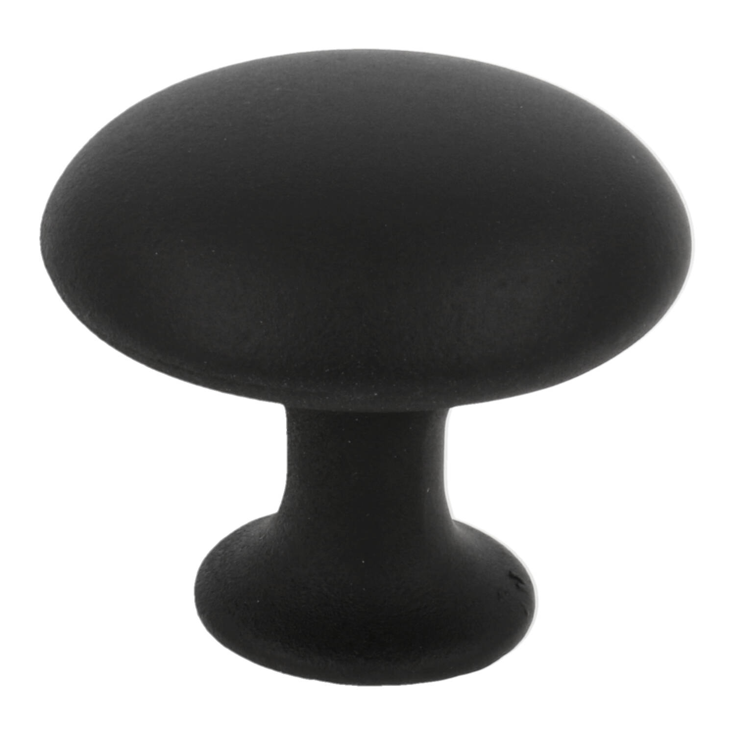 Knop rond 30 mm zamak mat zwart