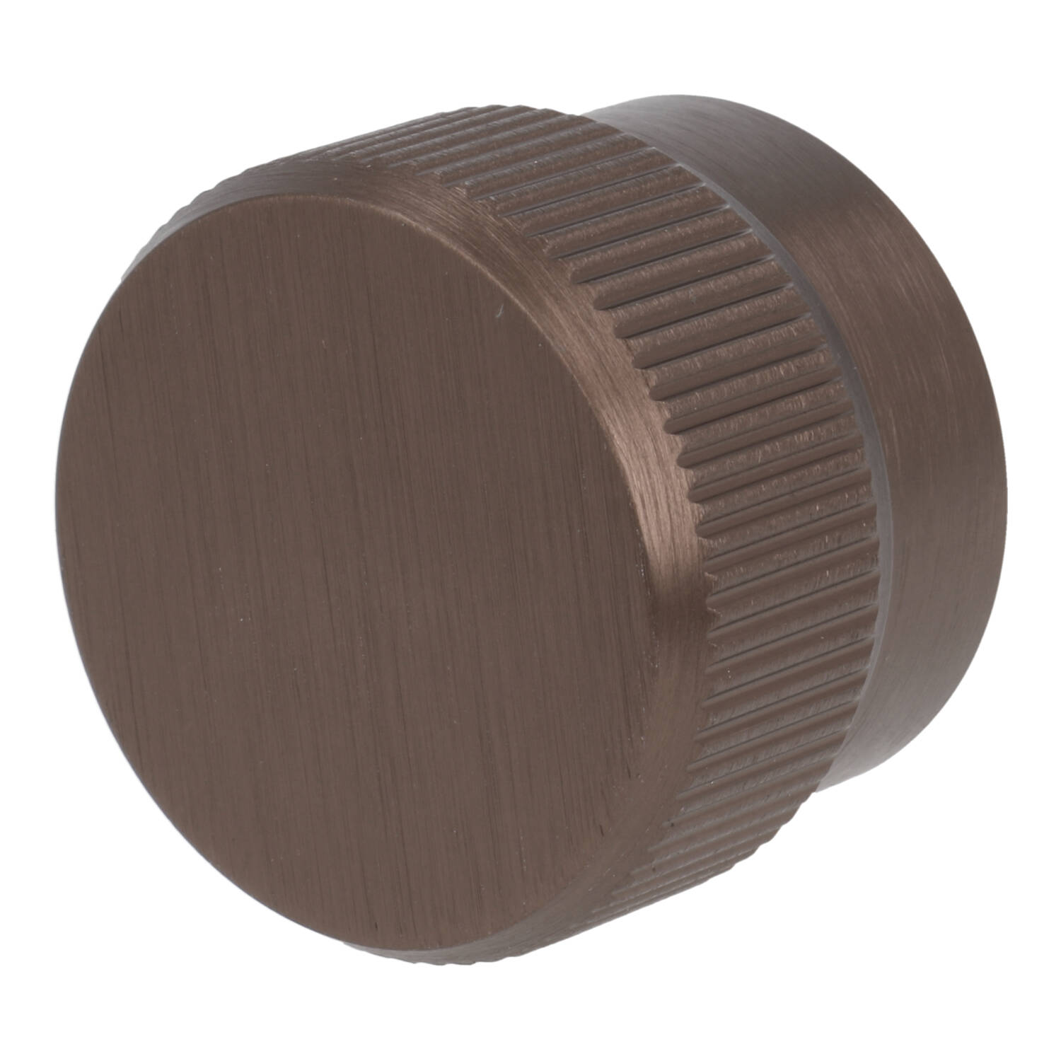 Knop rond geribbeld 40 mm donkerbrons - Afbeelding 3