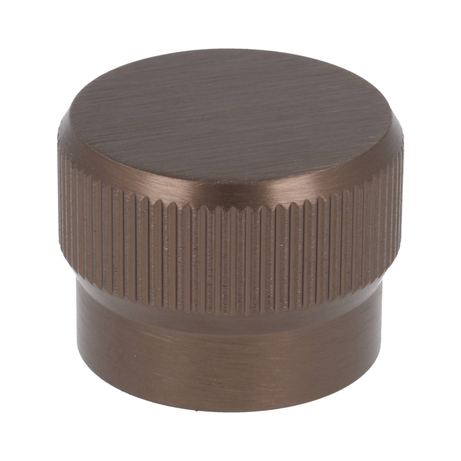 Knop rond geribbeld 40 mm donkerbrons