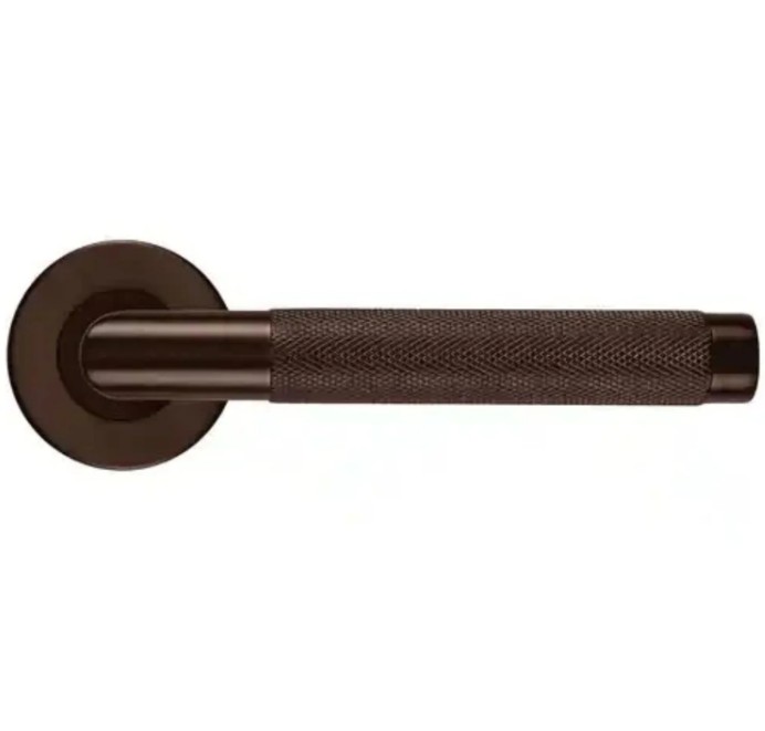 HDD Deurklink Hashtag op rond rozet mat brons